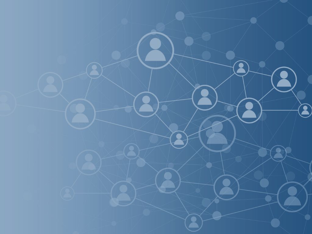 Staffing image of person icons with tech overlay