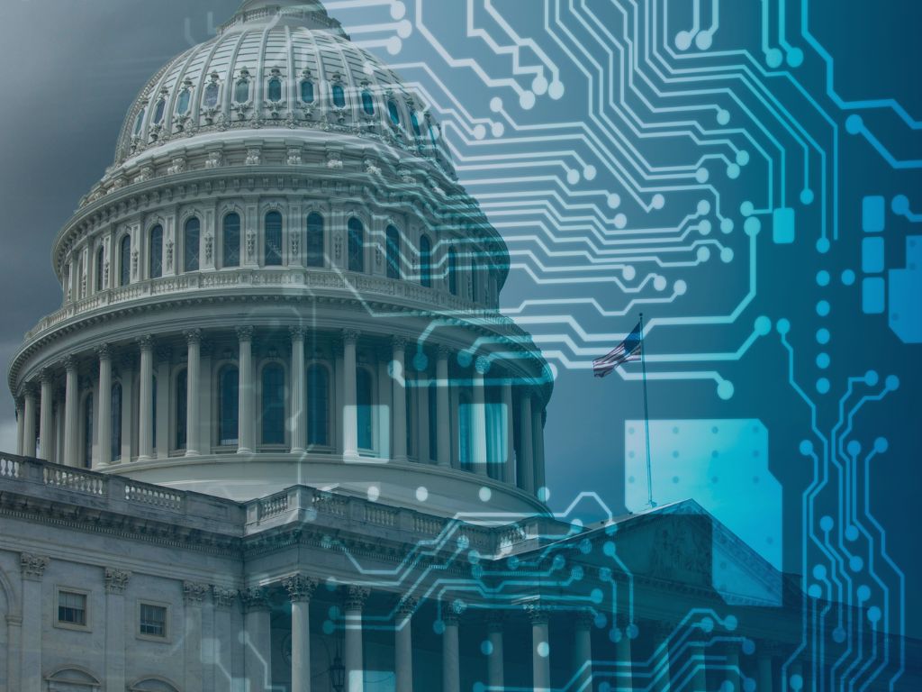 Washington DC Capitol Building with Tech Overlay