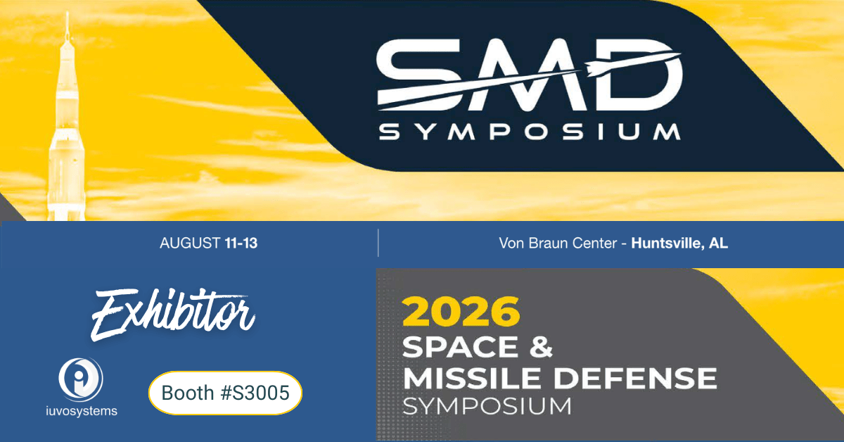 Promotional graphic for the SMD Symposium showing event dates August 11–13, location Von Braun Center in Huntsville, Alabama, and exhibitor booth number S3005 alongside the event title.