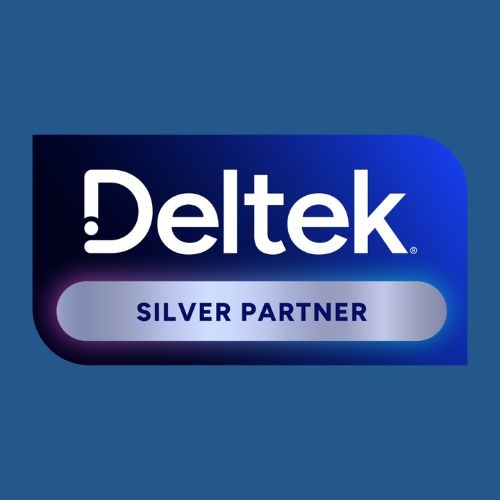 Costpoint Page Deltek Silver Partner Logo with blue background