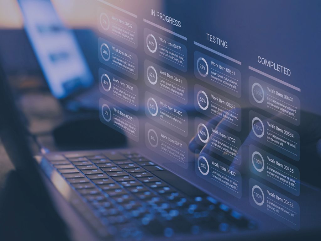 Laptop with Project Plan